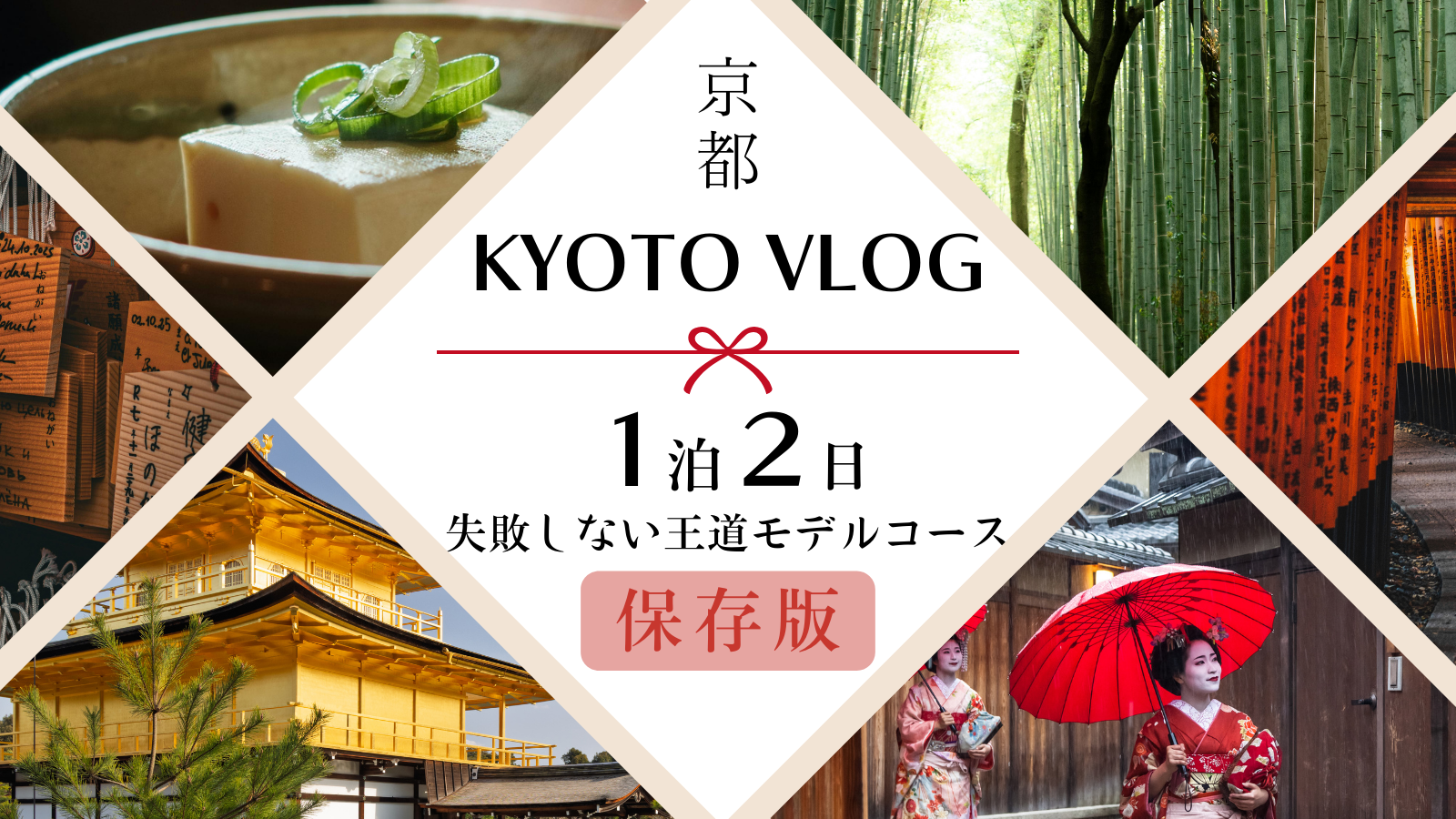 京都1泊2日のモデルコースを紹介するバナー